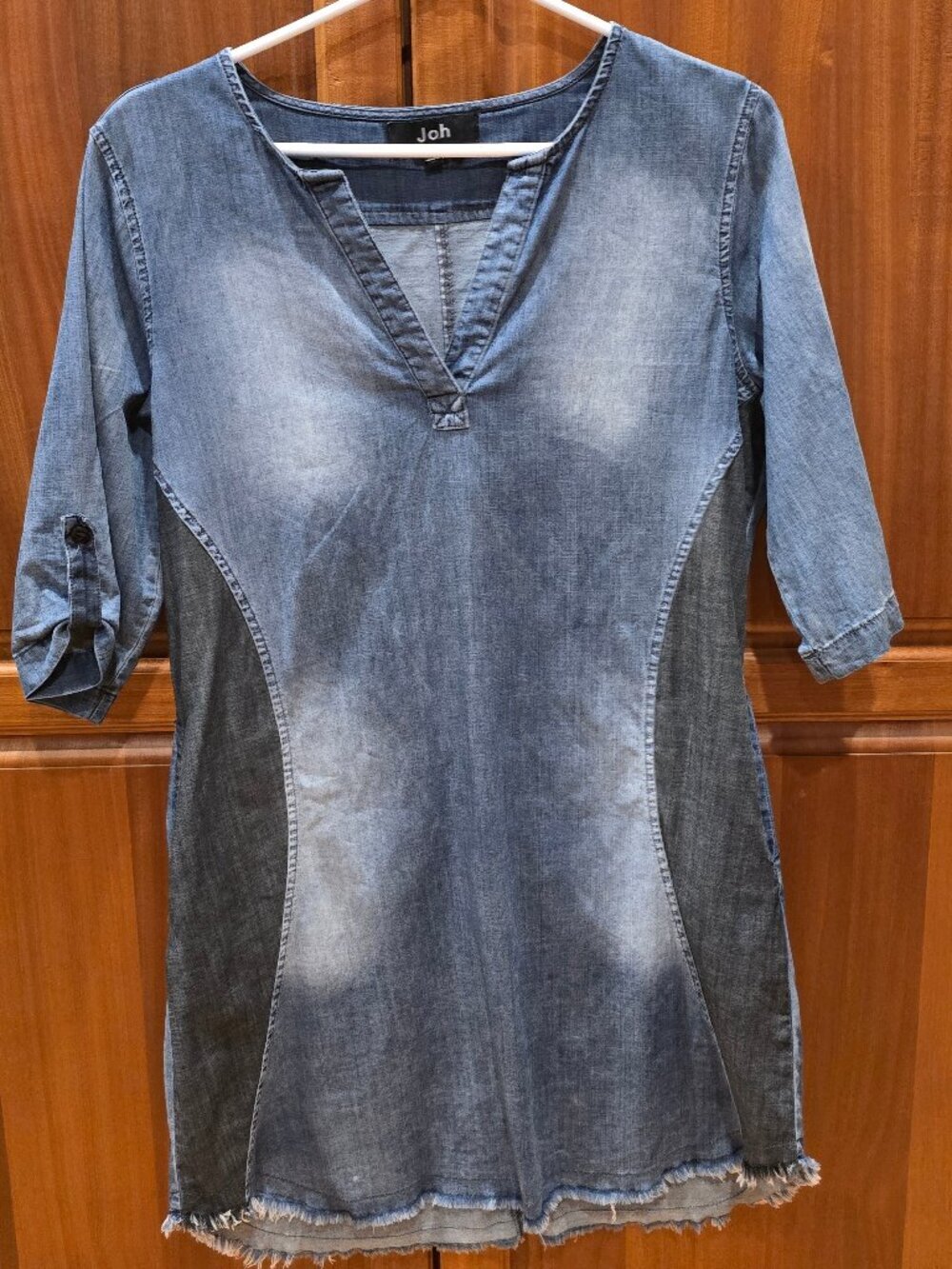 JOH denim dress v neck short sleeve dress small